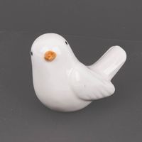 Dekofigur Vogel aus Porzellan weiß