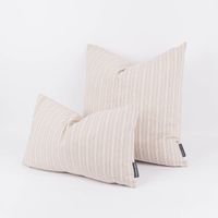 Kissenhülle Basic Stripe Streifen Leinenlook natur weiß in versch. Größen von SCHÖNER LEBEN.