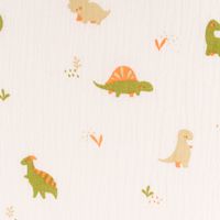 87122-Musselin-Stoff-Double-Gauze-Didi-Dinosaurier-beige-gruen-orange-1-30m-Breite-87122-03.jpg Musselin Stoff Double Gauze Didi Dinosaurier beige grün orange 1,30m Breite