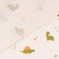 87122-Musselin-Stoff-Double-Gauze-Didi-Dinosaurier-beige-gruen-orange-1-30m-Breite-87122-07.jpg Musselin Stoff Double Gauze Didi Dinosaurier beige grün orange 1,30m Breite
