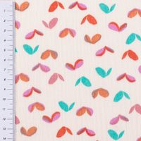 Musselin Stoff Double Gauze Loove beige bunt 1,30m Breite