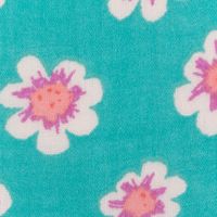 Musselin Stoff Double Gauze Mafleur Blüten grün rosa 1,30m Breite