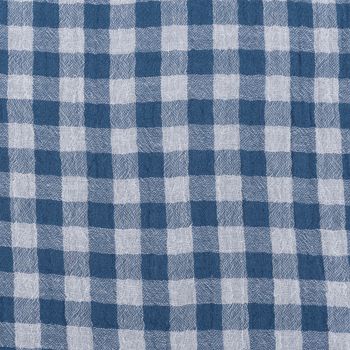 Musselin Stoff Double Gauze Doubleface Vichy Karo blau weiß 1,30m Breite
