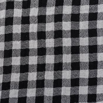 Musselin Stoff Double Gauze Doubleface Vichy Karo schwarz weiß 1,30m Breite