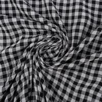 Musselin Stoff Double Gauze Doubleface Vichy Karo schwarz weiß 1,30m Breite