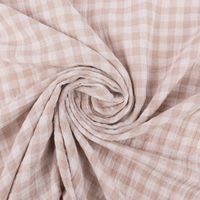 Musselin Stoff Double Gauze Doubleface Vichy Karo beige weiß 1,30m Breite