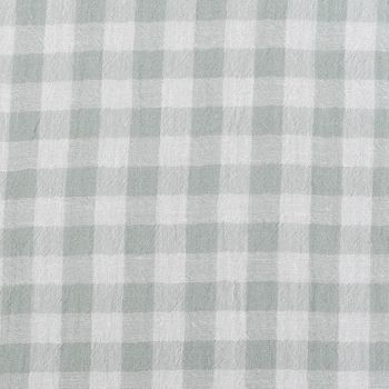 Musselin Stoff Double Gauze Doubleface Vichy Karo grün weiß 1,30m Breite