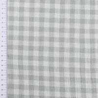 Musselin Stoff Double Gauze Doubleface Vichy Karo grün weiß 1,30m Breite