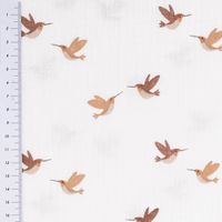 87149-Musselin-Stoff-aus-Baumwolle-Voegel-Kolibri-offweiss-braun-1-35m-Breite-87149-05.jpg Musselin Stoff aus Baumwolle Vögel Kolibri offweiß braun 1,35m Breite