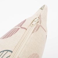 Kissenhülle Scandi Retro Leaves Blätter Leinenlook natur rosa Reißverschluss