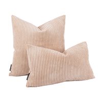 Kissenhülle Breitcord Baby Rib beige verschiedene Größen von SCHÖNER LEBEN.