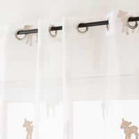 Gardine Kinderzimmer Counting Sheep Schäfchen ecru weiß natur 140x 245cm (BxH) Detail Ösen