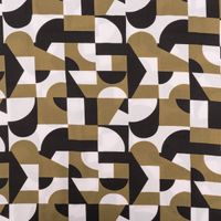 Viskose Stoff für Bekleidung geometrisch abstrakt schwarz grün weiß 1,5m Breite