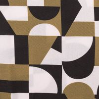 Viskose Stoff für Bekleidung geometrisch abstrakt schwarz grün weiß 1,5m Breite