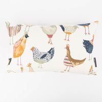 Kissenhülle Harriet Vintage Hühner wollweiß bunt 60x80
