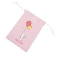 Geschenkbeutel aus Baumwolle Rosa mit Hase und Ballons