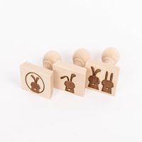 Kekesstempel aus holz mit hasenmotiv 3 er set
