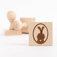 Kekesstempel aus holz mit hasenmotiv 3 er set