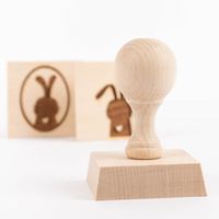 Kekesstempel aus holz mit hasenmotiv 3 er set