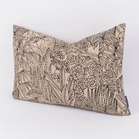 Kissenhülle Orphee Botanics Leinenlook natur schwarz 30x50
