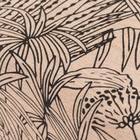 Tischdecke Orphee Botanics Leinenlook natur schwarz Detail Stoff