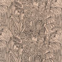 Tischdecke Orphee Botanics Leinenlook natur schwarz Stoff