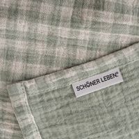 87256-Tischlaeufer-Musselin-Vichy-Karo-mintgruen-weiss-40x160cm-von-SCHoeNER-LEBEN--DSC-8174.jpg Tischläufer Musselin Vichy Karo mintgrün weiß 40x160cm von SCHÖNER LEBEN. Label