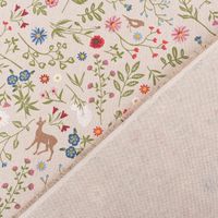 Dekostoff Halbpanama Leinenlook Floral Animal Garden natur bunt 1,40m Breite