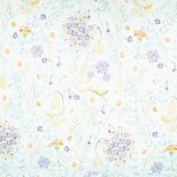 Dekostoff Baumwollstoff Popeline Digitaldruck Daisy Wildflower Garden hellblau lila 1,40m Breite