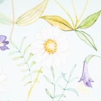 Dekostoff Baumwollstoff Popeline Digitaldruck Daisy Wildflower Garden hellblau lila 1,40m Breite