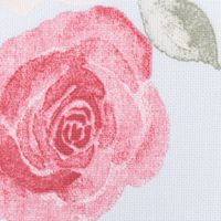 Dekostoff Halbpanama Romantic Floral Rose hellblau rosa 1,40m Breite