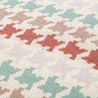 Kissenhülle Hahnentritt beige rot türkis von SCHÖNER LEBEN. Detail Stoff