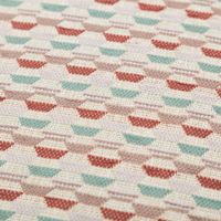Kissenhülle Hexagon beige rot türkis von SCHÖNER LEBEN. Detail Stoff