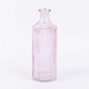 Gruppenbild große und kleine vase mit geriffelter obefläche in lila