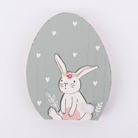 Deko Ei mit Hasen cutout in mint mit weißen herzen