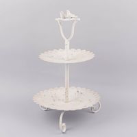 87443-Deko-Etagere-2-stufig-rund-mit-Bogenkante-und-Antik-Finish-Eisen-beige-grau-32x51cm-87443-02.jpg Deko Etagere aus Metall mit Antikfinisch aus Eisen weiß