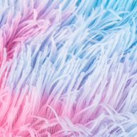 Plüsch Stoff Fellimitat Kunstfell Regenbogenfarben Langhaar bunt 1,65m Breite