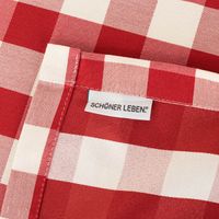 Tischdecke Karos rot weiß in versch. Größen von SCHÖNER LEBEN. Detail Saum