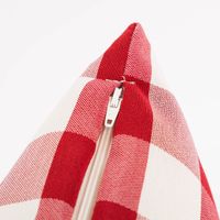 Kissenhülle Karos rot weiß von SCHÖNER LEBEN. Detail Reißverschluss