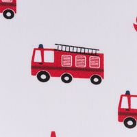 Baumwollstoff Popeline Stoff Feuerwehr Flammen weiß rot 1,45m Breite
