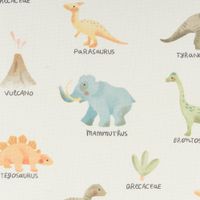 Baumwollstoff Dekostoff Halbpanama Digitaldruck Dinosaurier mintgrün bunt 1,40m Breite