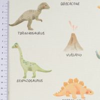 Baumwollstoff Dekostoff Halbpanama Digitaldruck Dinosaurier mintgrün bunt 1,40m Breite