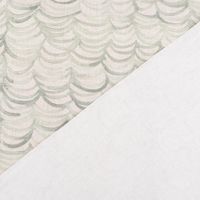 Baumwollstoff Dekostoff Halbpanama Digitaldruck Leinenlook Wellen natur grün 1,40m Breite