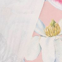 Baumwollstoff Halbpanama Digitaldruck Exotik Blüten Schmetterling rosa weiß grün 2,80m Breite