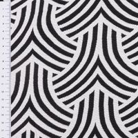 Jacquard Stoff Dekostoff Doubleface Monza Art Déco schwarz weiß 2,80m Breite