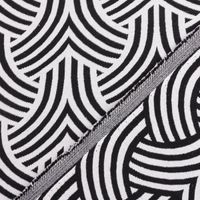 Jacquard Stoff Dekostoff Doubleface Monza Art Déco schwarz weiß 2,80m Breite
