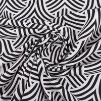 Jacquard Stoff Dekostoff Doubleface Monza Art Déco schwarz weiß 2,80m Breite