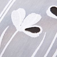 Scheibengardinen Meterware nähfrei Stickerei Voile Blumen weiß 45cm Höhe