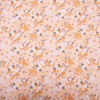 Tischdeckenstoff abwaschbar Baumwollstoff beschichtet Enduit Doaby Blümchen lachs-rosa 1,45m Breite