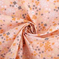Tischdeckenstoff abwaschbar Baumwollstoff beschichtet Enduit Doaby Blümchen lachs-rosa 1,45m Breite